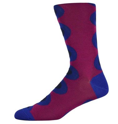 Robert Burgundy and Blue spotty socks