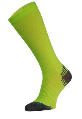 Neon Yellow Long Running Compression Socks