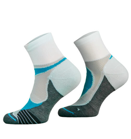 White and Blue Lightweight Running Socks White and Blue Lightweight Running Socks
