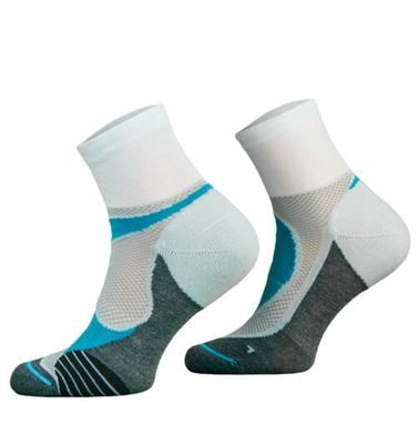 White and Blue Lightweight Running Socks