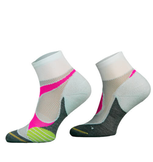 White and Pink Lightweight Running Socks