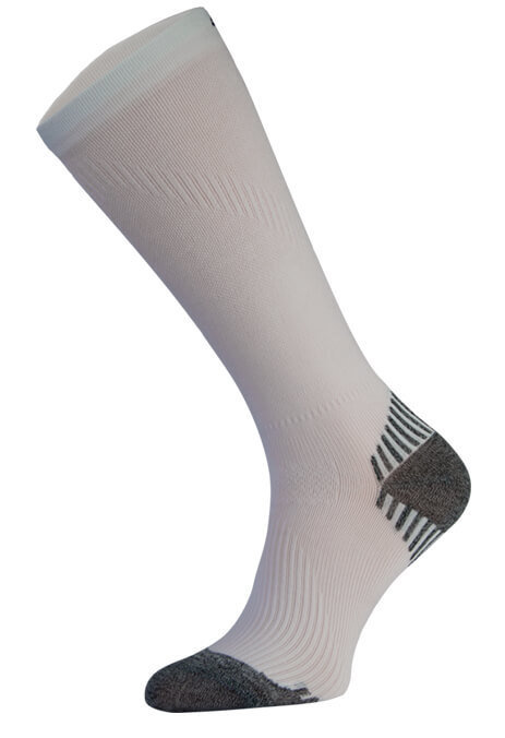 White Long Running Compression Socks
