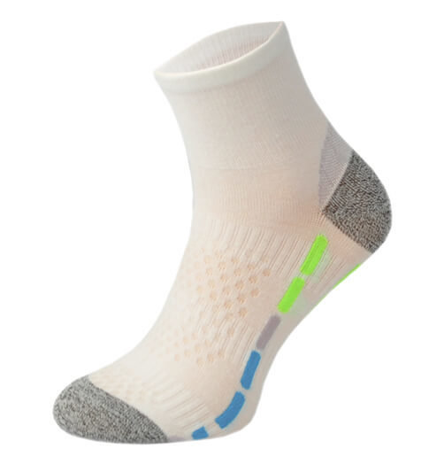 White with Blue and Green Running Socks