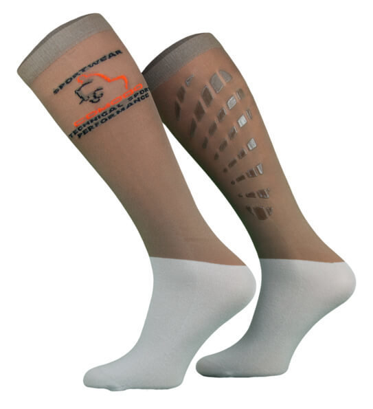 Coffee Beige and Grey Technical Riding Socks