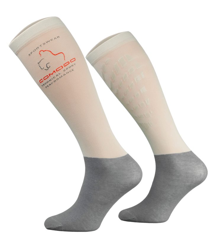 Beige and Grey Technical Riding Socks Beige and Grey Technical Riding Socks