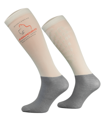 Beige and Grey Technical Riding Socks
