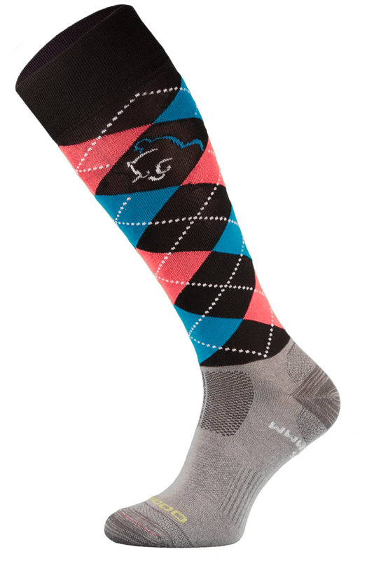Black Argyle Lightweight Functional Riding Socks Black Argyle Lightweight Functional Riding Socks