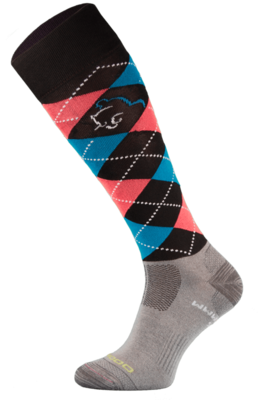 Black Argyle Lightweight Functional Riding Socks