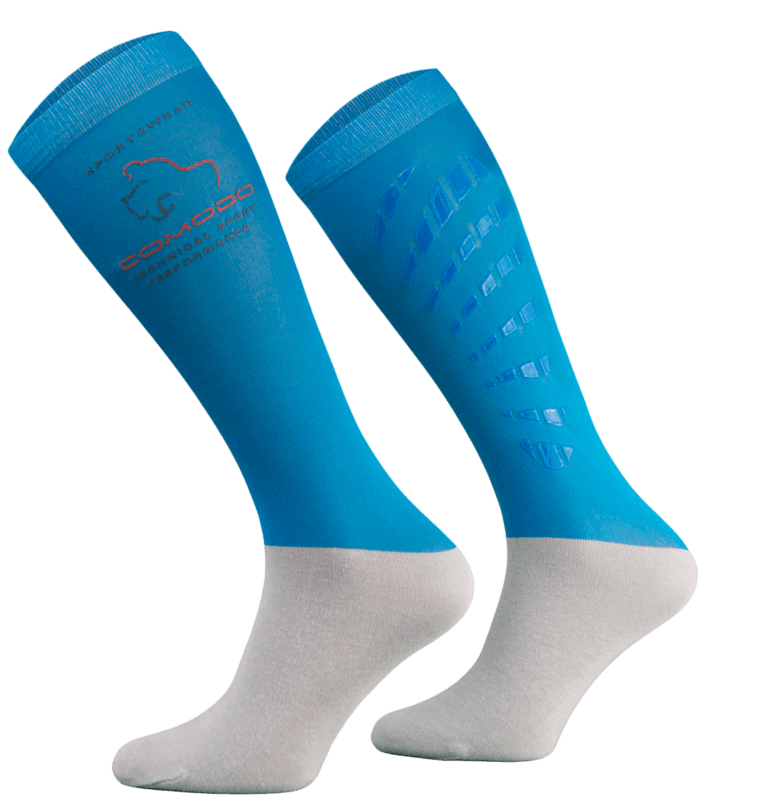 Blue and Grey Technical Riding Socks