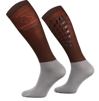 Brown and Grey Technical Riding Socks
