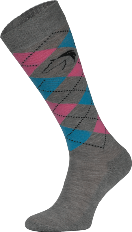 Classic Grey, Blue and Pink Argyle Horse Riding Socks Classic Grey, Blue and Pink Argyle Horse Riding Socks