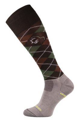 Dark Brown Argyle Lightweight Functional Riding Socks