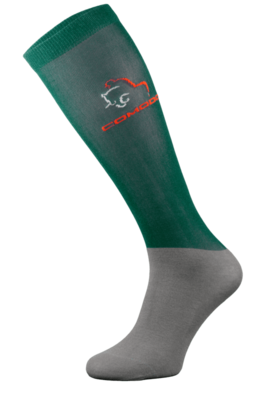Green and Grey Microfibre Riding Socks