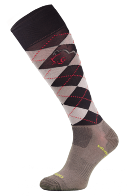 Light Brown Argyle Lightweight Functional Riding Socks