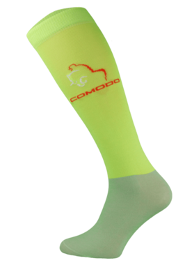 Neon Green and Grey Microfibre Riding Socks