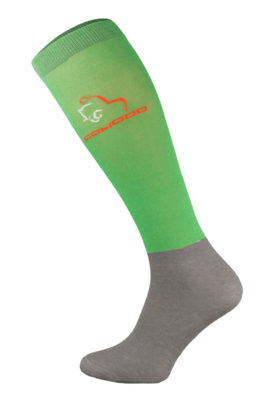 Neon Green and Grey Microfibre Riding Socks