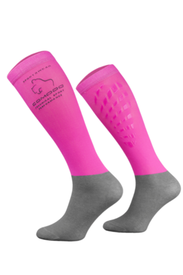 Neon Pink and Grey Technical Riding Socks