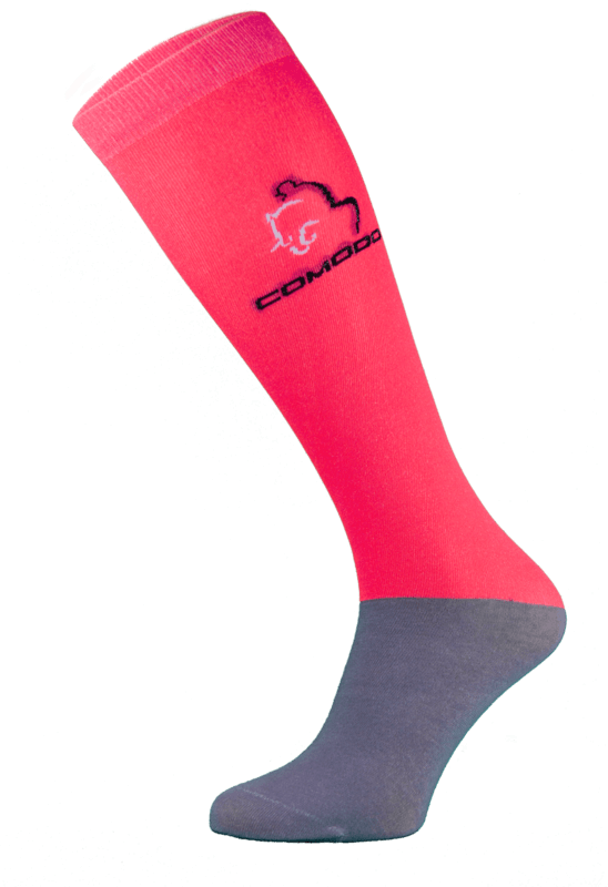 Neon Red and Grey Microfibre Riding Socks Neon Red and Grey Microfibre Riding Socks