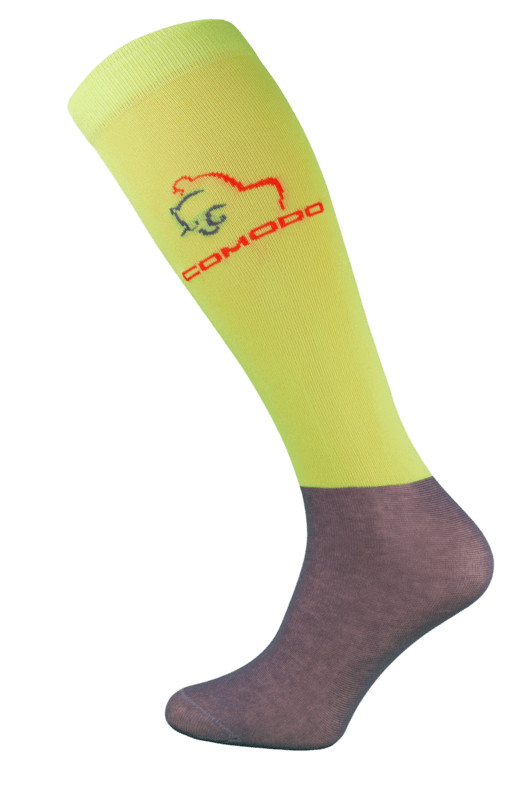 Neon Yellow and Grey Microfibre Riding Socks