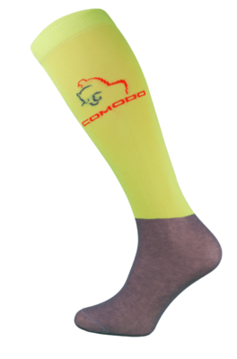 Neon Yellow and Grey Microfibre Riding Socks