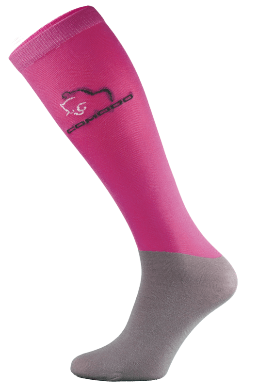 Pink and Grey Microfibre Riding Socks