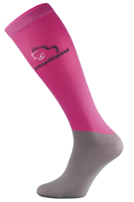 Pink and Grey Microfibre Riding Socks