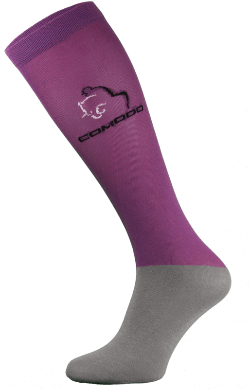 Purple and Grey Microfibre Riding Socks