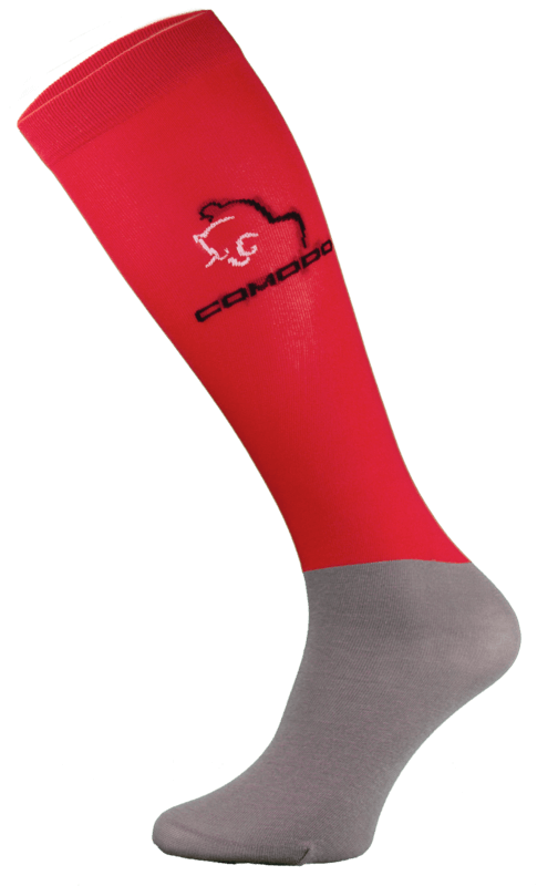 Red and Grey Microfibre Riding Socks