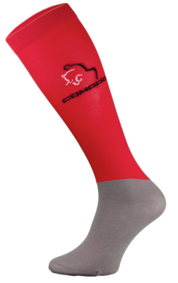 Red and Grey Microfibre Riding Socks