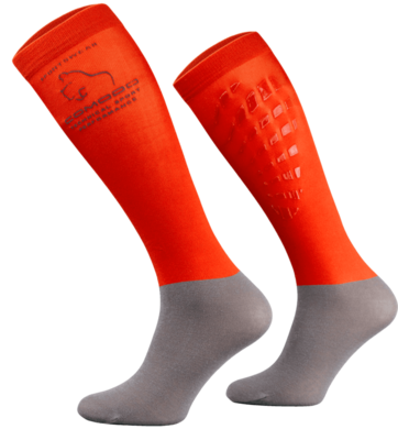 Red Neon and Grey Technical Riding Socks