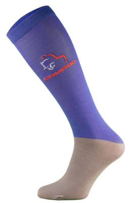 Royal Blue and Grey Microfibre Riding Socks