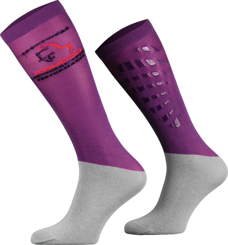 Violet and Grey Technical Riding Socks