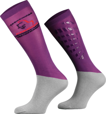 Violet and Grey Technical Riding Socks