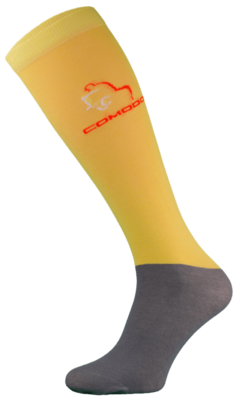 Yellow and Grey Microfibre Riding Socks