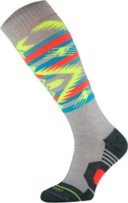 Grey and Neon Snowboard Socks