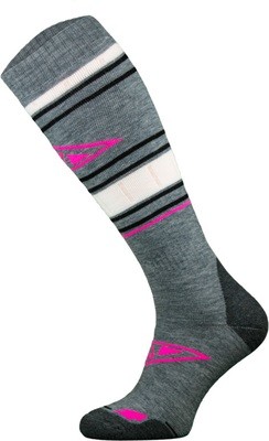 Grey and Pink Snowboard Socks