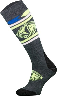 Grey and Yellow Snowboard Socks