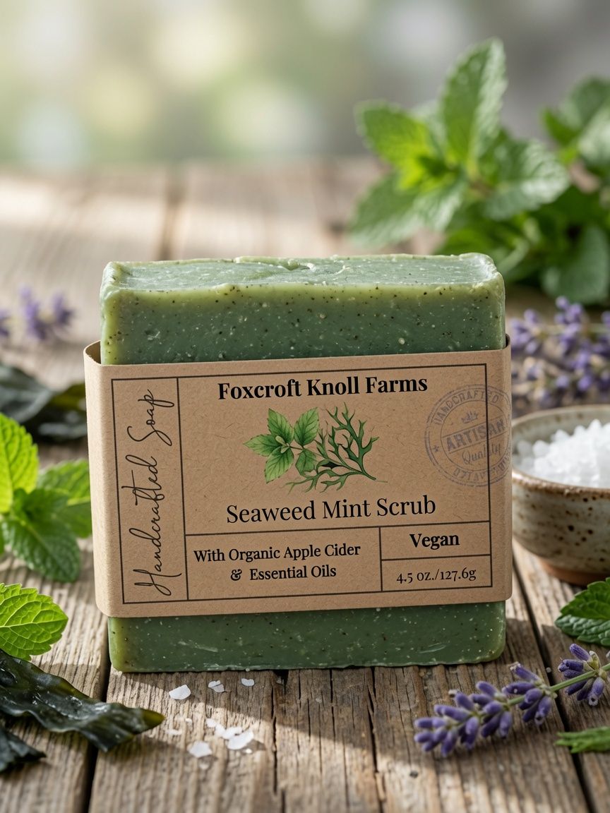 Seaweed Mint Scrub Handmade Soap