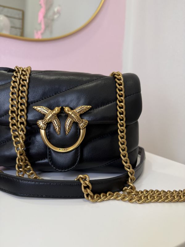MINI PINKO BAG, NERA  E ORO