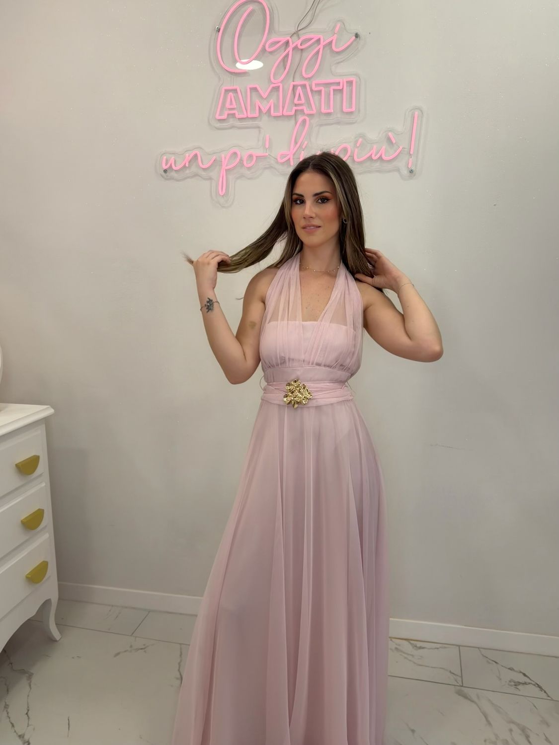 Abito rosa,tulle,Rinascimento. Abito rosa,tulle,Rinascimento.