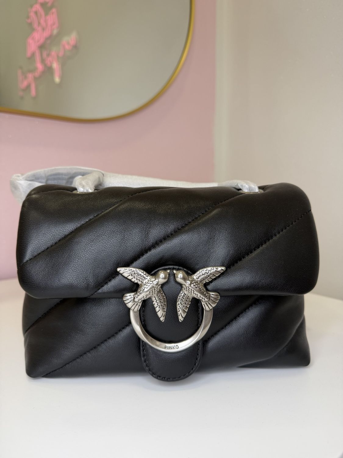 PINKO BAG, NERA E ARGENTO
