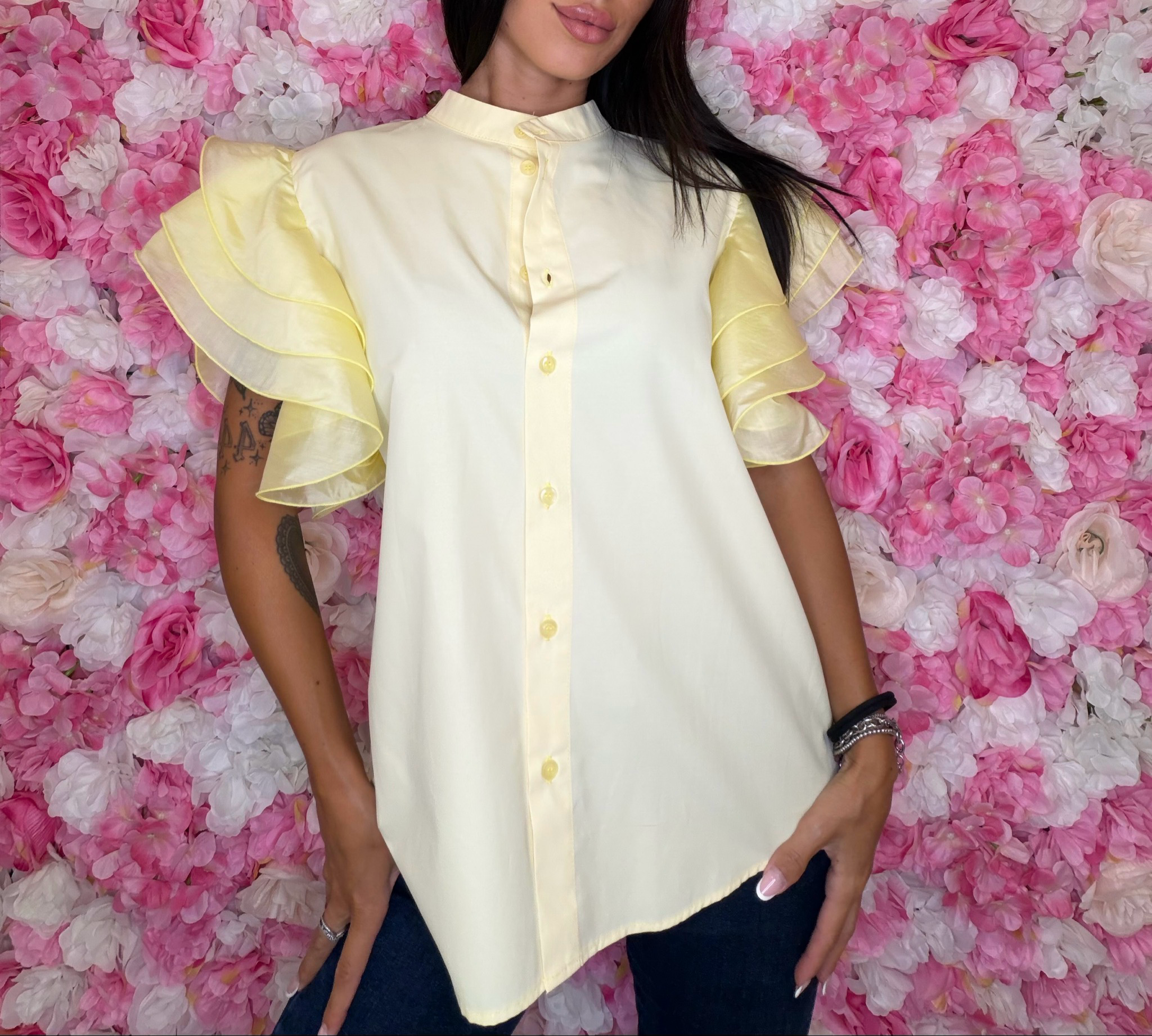 Camicia maniche voulant