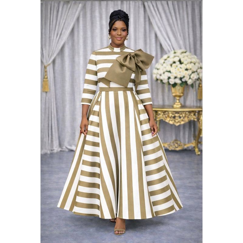 Stripe Flowy Maxi Dress with Bow