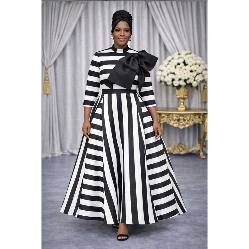 Stripe Flowy Maxi Dress with Bow