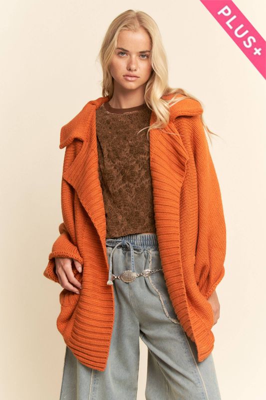 OPEN FRONT JACKET LONG VOLUMINOUS SLEEVES