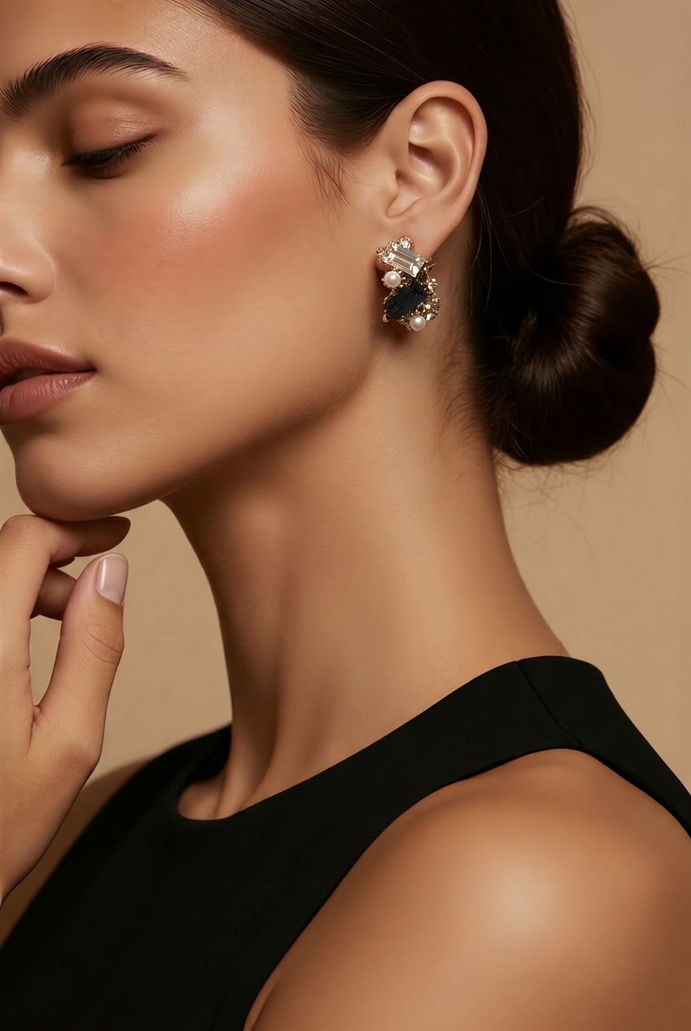 Sapphire and gems Earring Cuffs