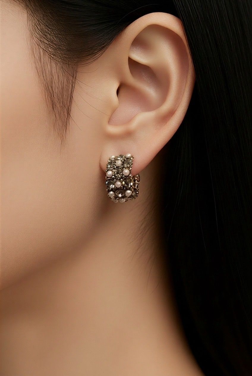 Pearls and Gems Earring Cuff