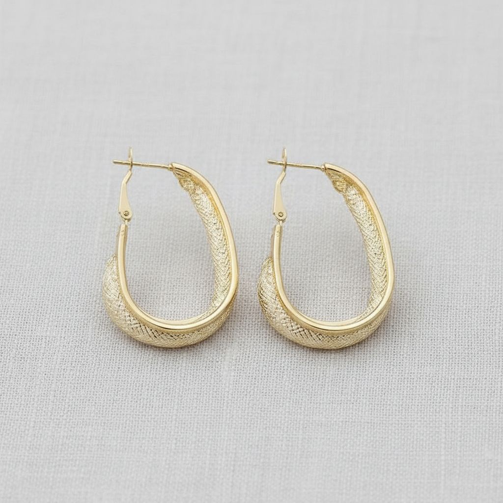 Crystal Mesh Hoop Earrings