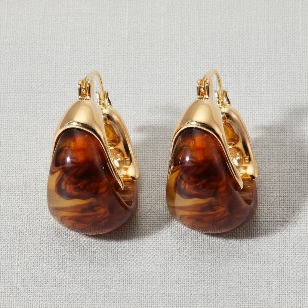 U-Shape Resin Hoop Earrings