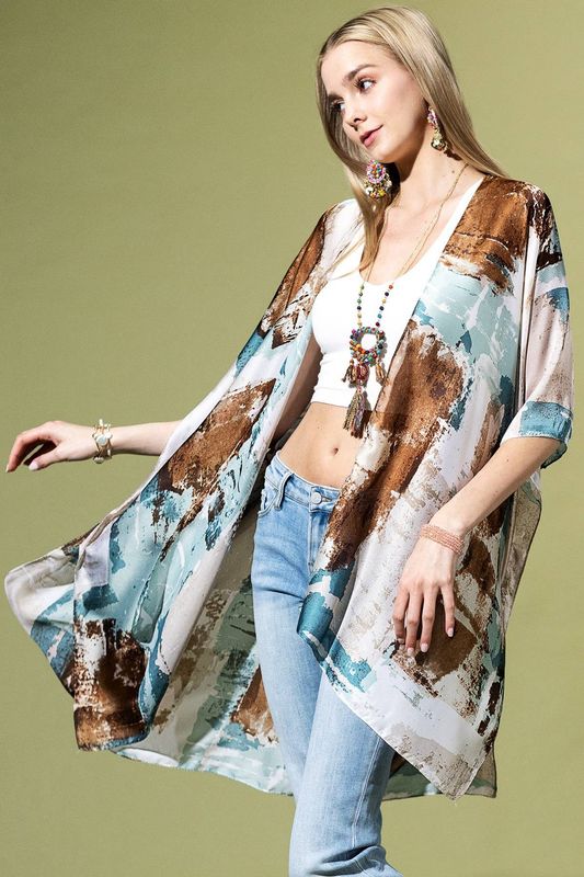 Abstract Modern Art-Inspired Kimono